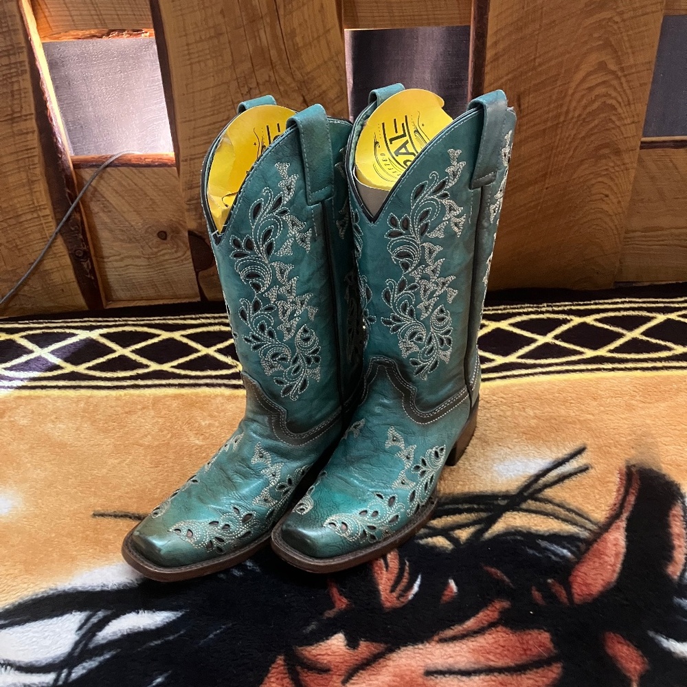 Turquoise boots
